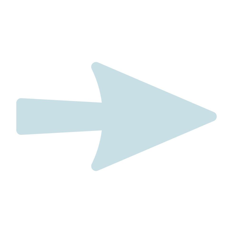 A flat design icon of forward arrow vector