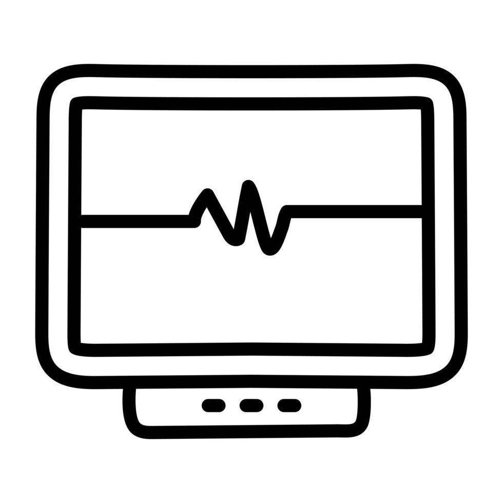 un icono de diseño único del monitor de ecg vector