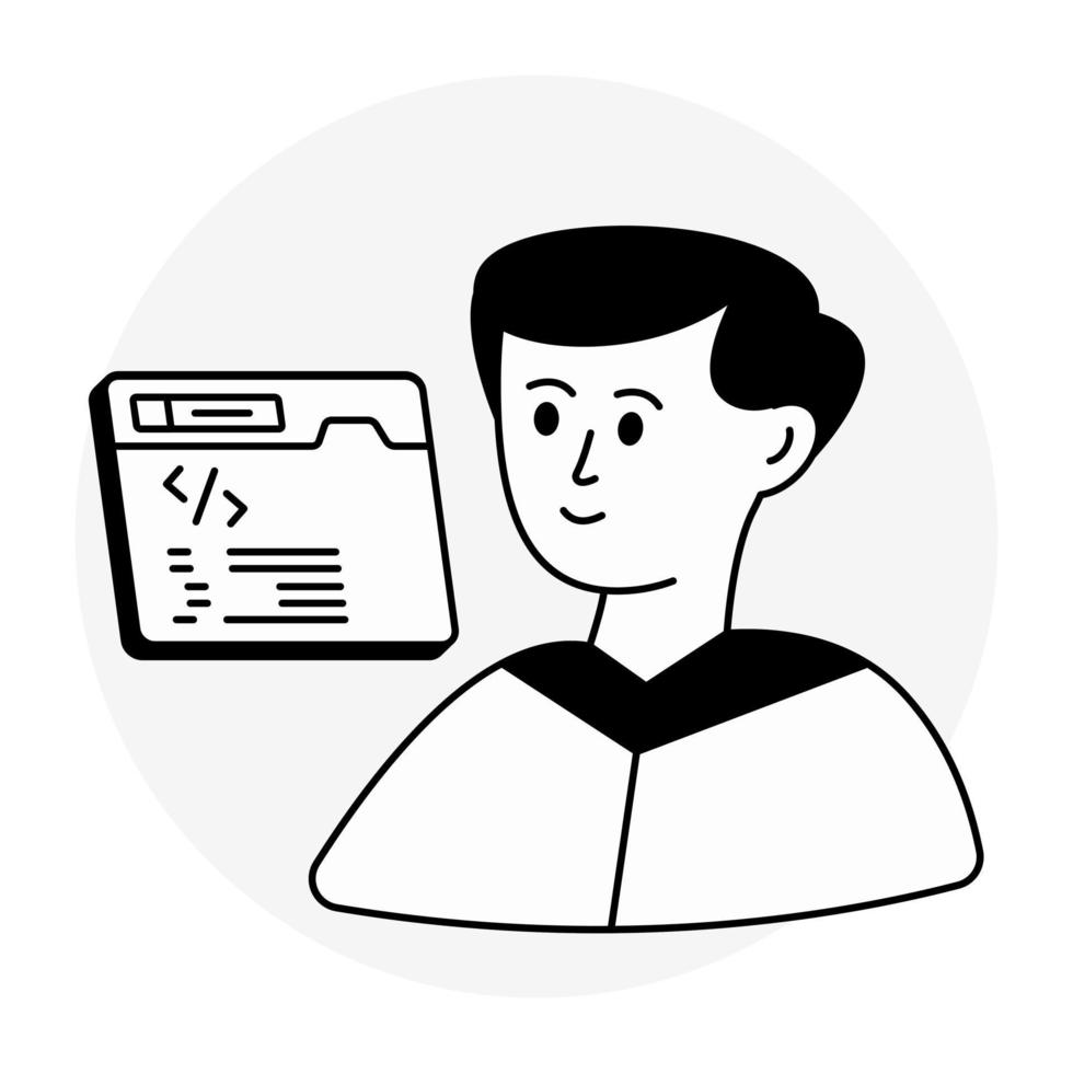 Editable design icon of software developer vector