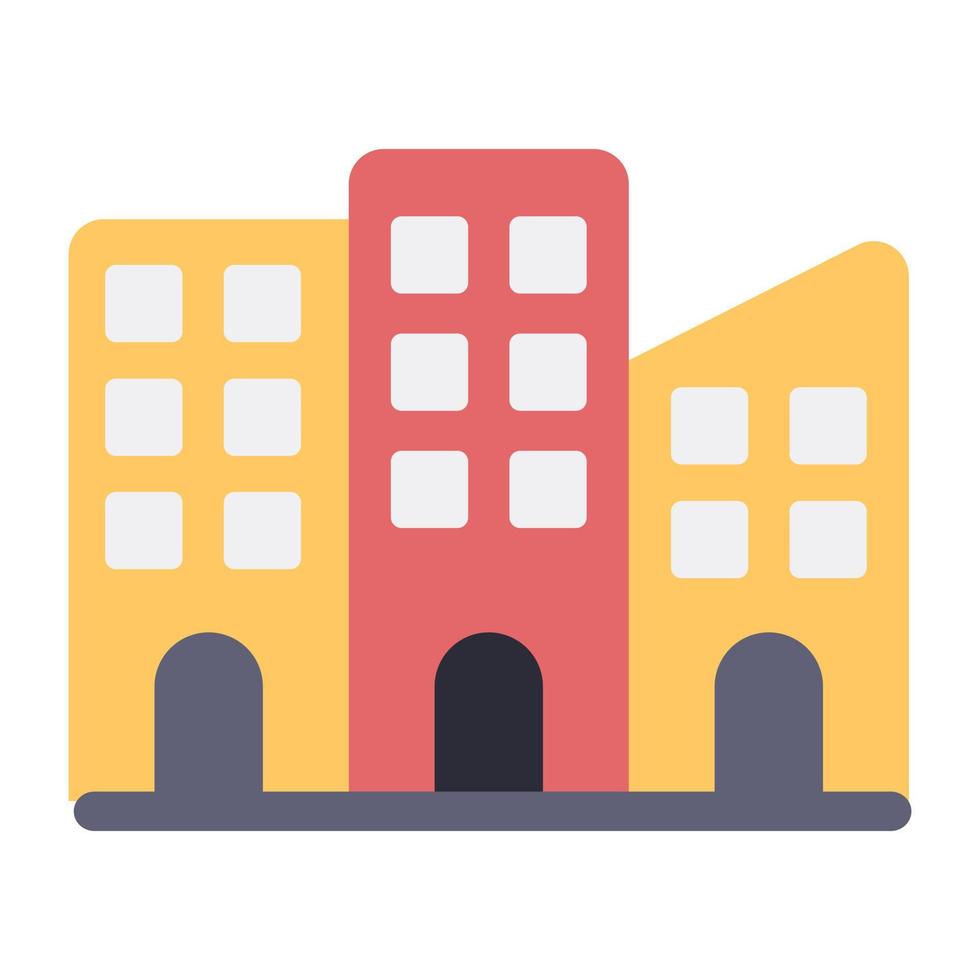 A beautiful commercial building icon vector