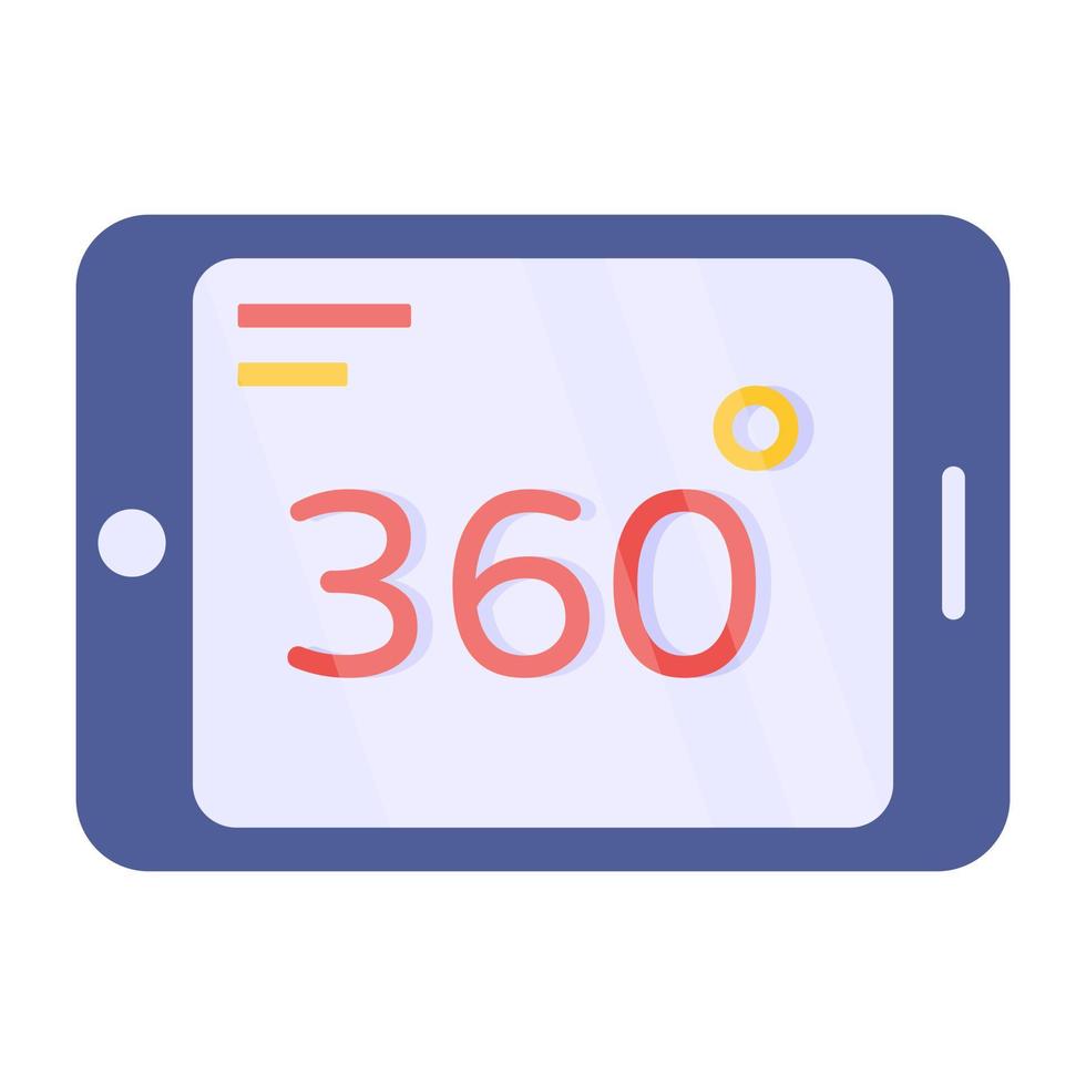 Mobile 360 degree icon, editable vector