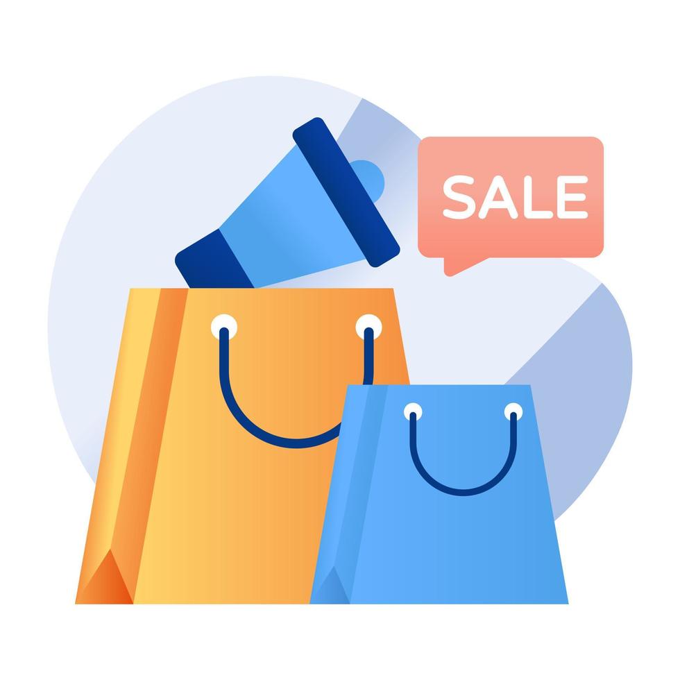 An editable design icon of shopping sale vector