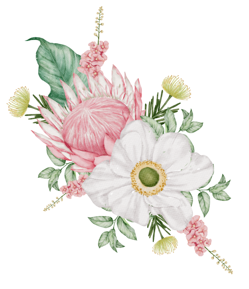 bouquet de fleurs aquarelle fleur de mariage png