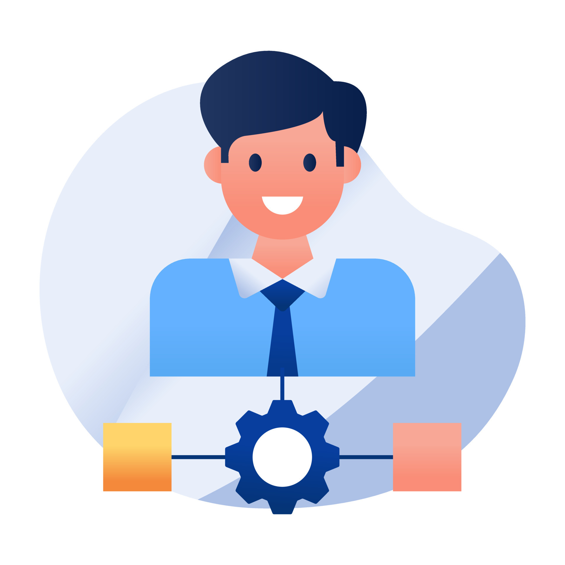 Avatar with gear, flat design icon of manager 10290682 Vector Art at
