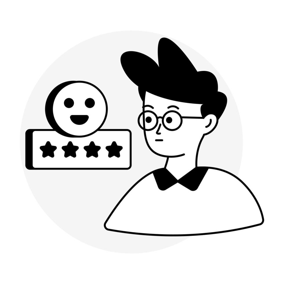 An editable design icon of customer feedback vector