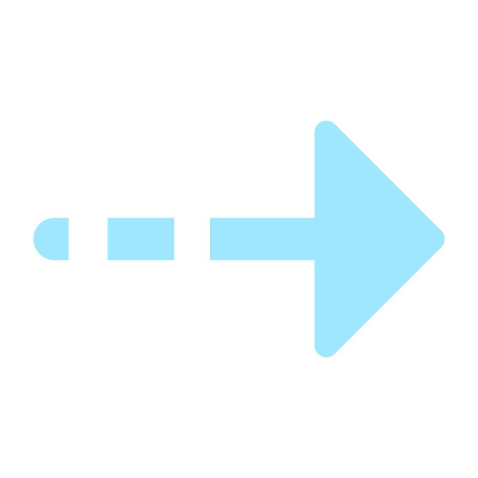 A flat design icon of forward arrow vector
