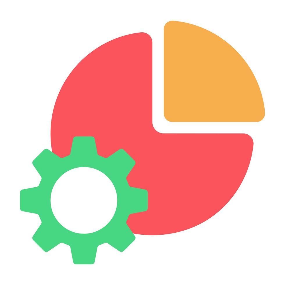 Flat design icon of data management vector