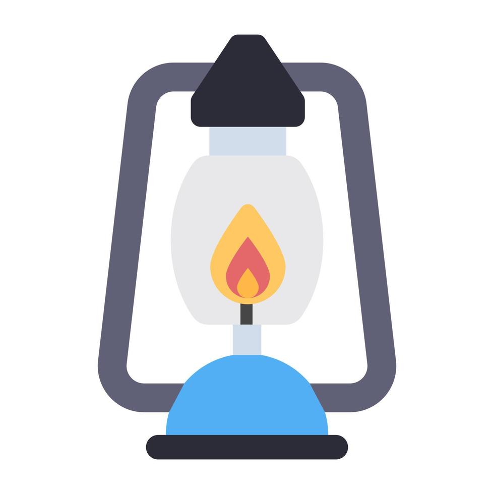 An editable design icon of oil lamp vector