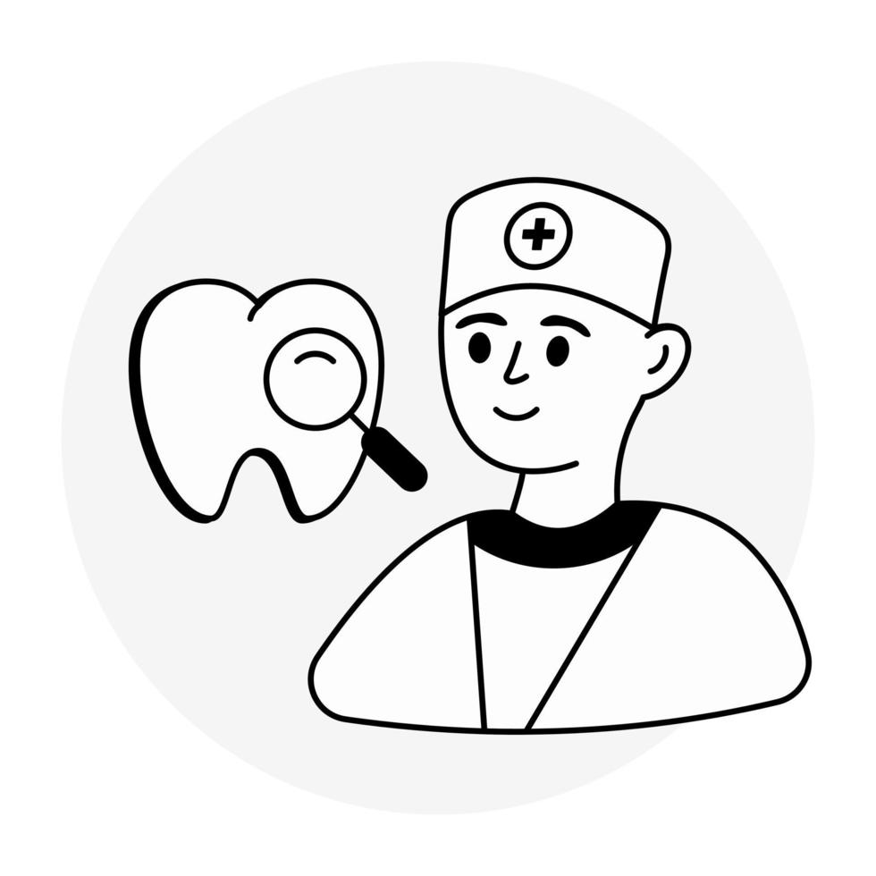 un icono de diseño de línea de glifo de dentista vector