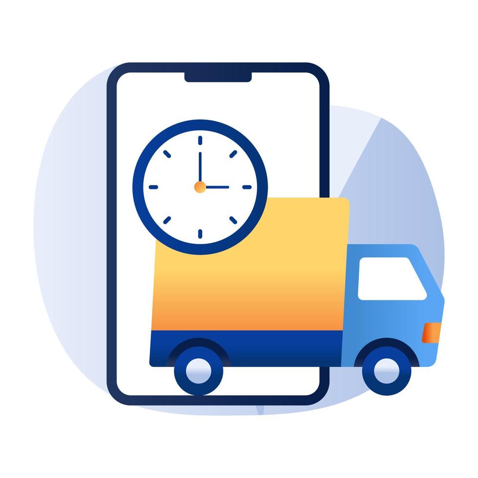Conceptual flat design icon of on time delivery vector