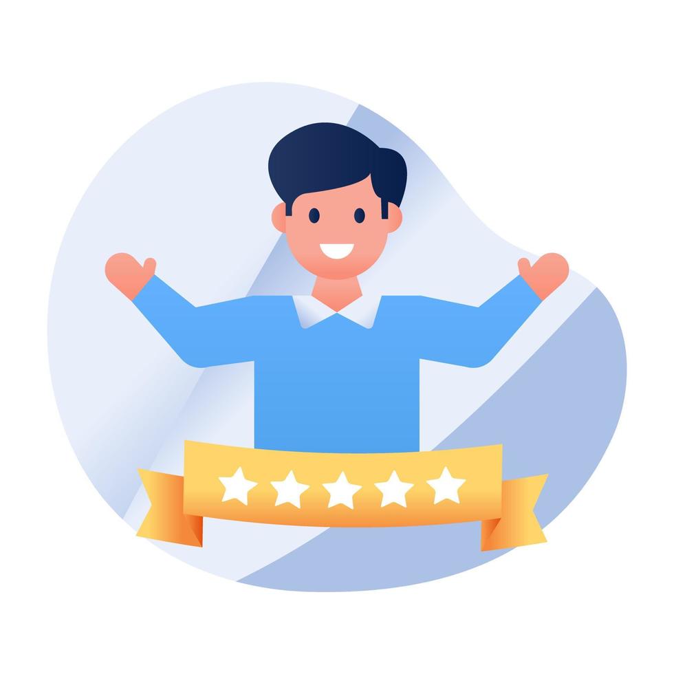 Avatar with stars, colorful design icon of best employee vector