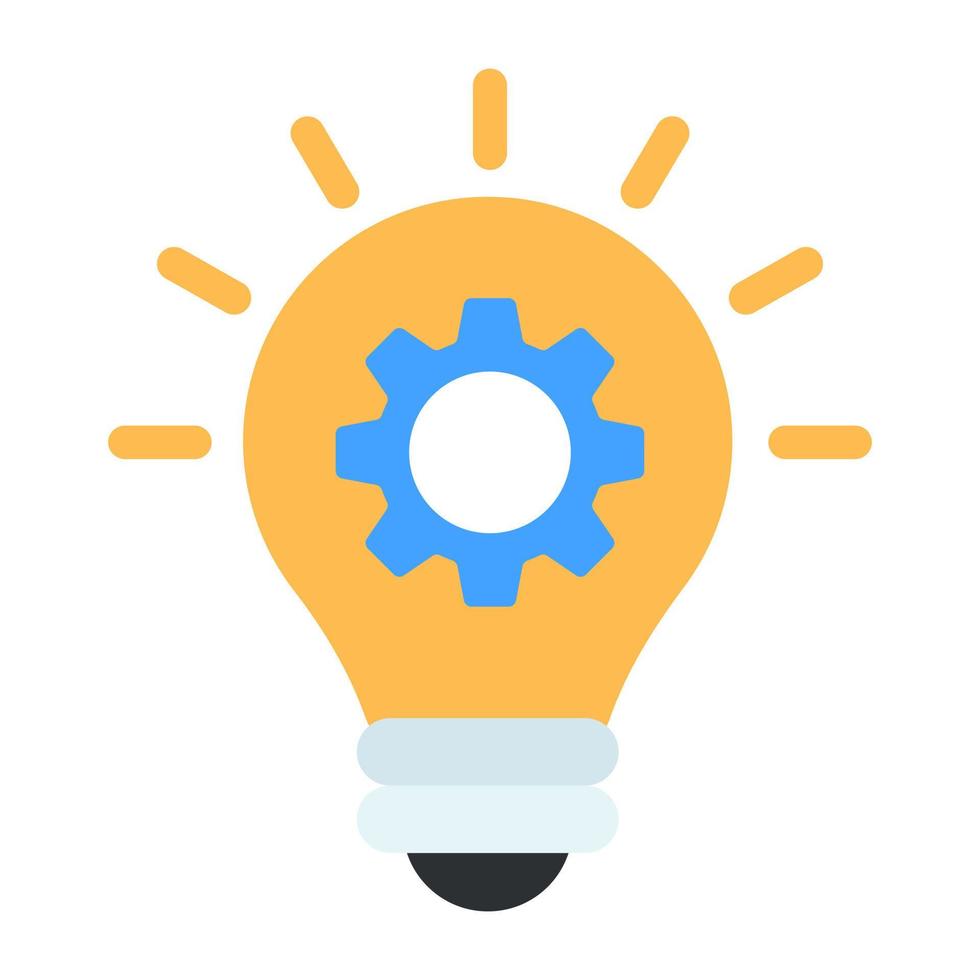 A flat design icon of idea generation vector