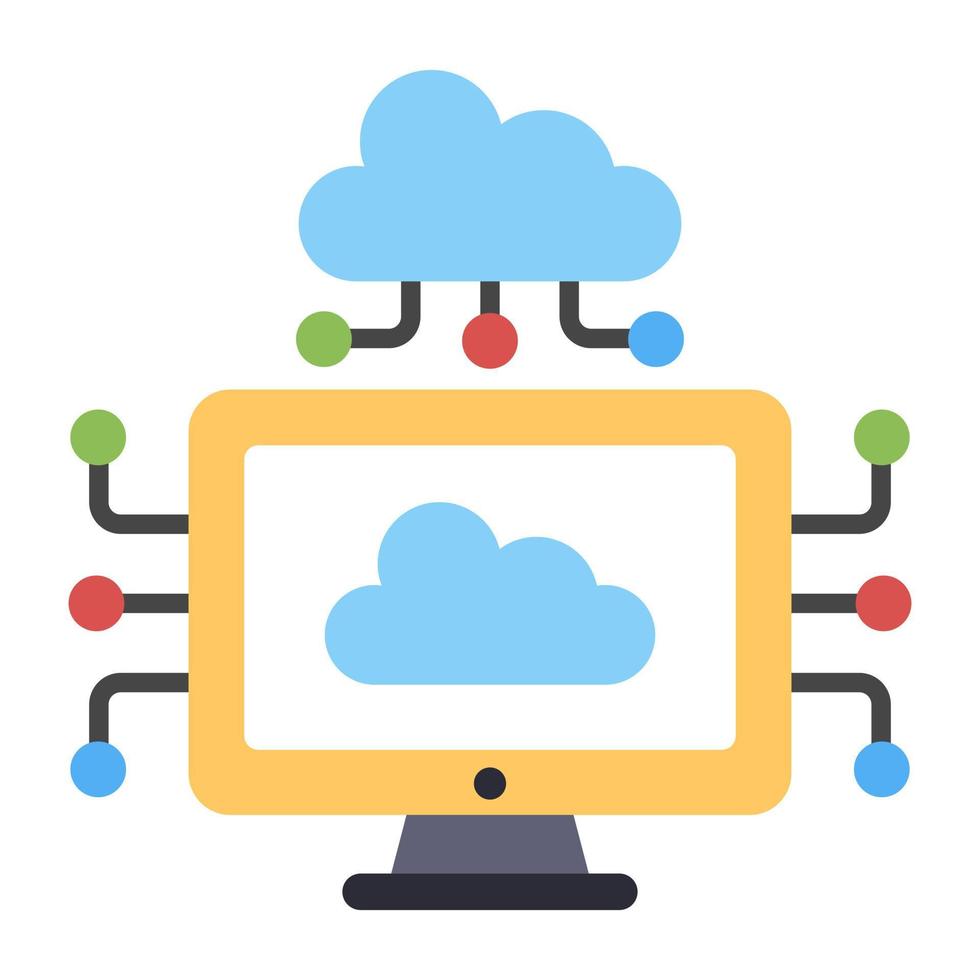 An editable design icon of cloud computing vector