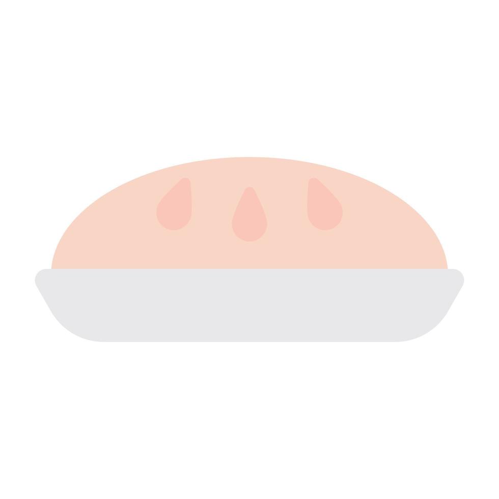 Breakfast bakery product icon, flat design of bread loaf vector