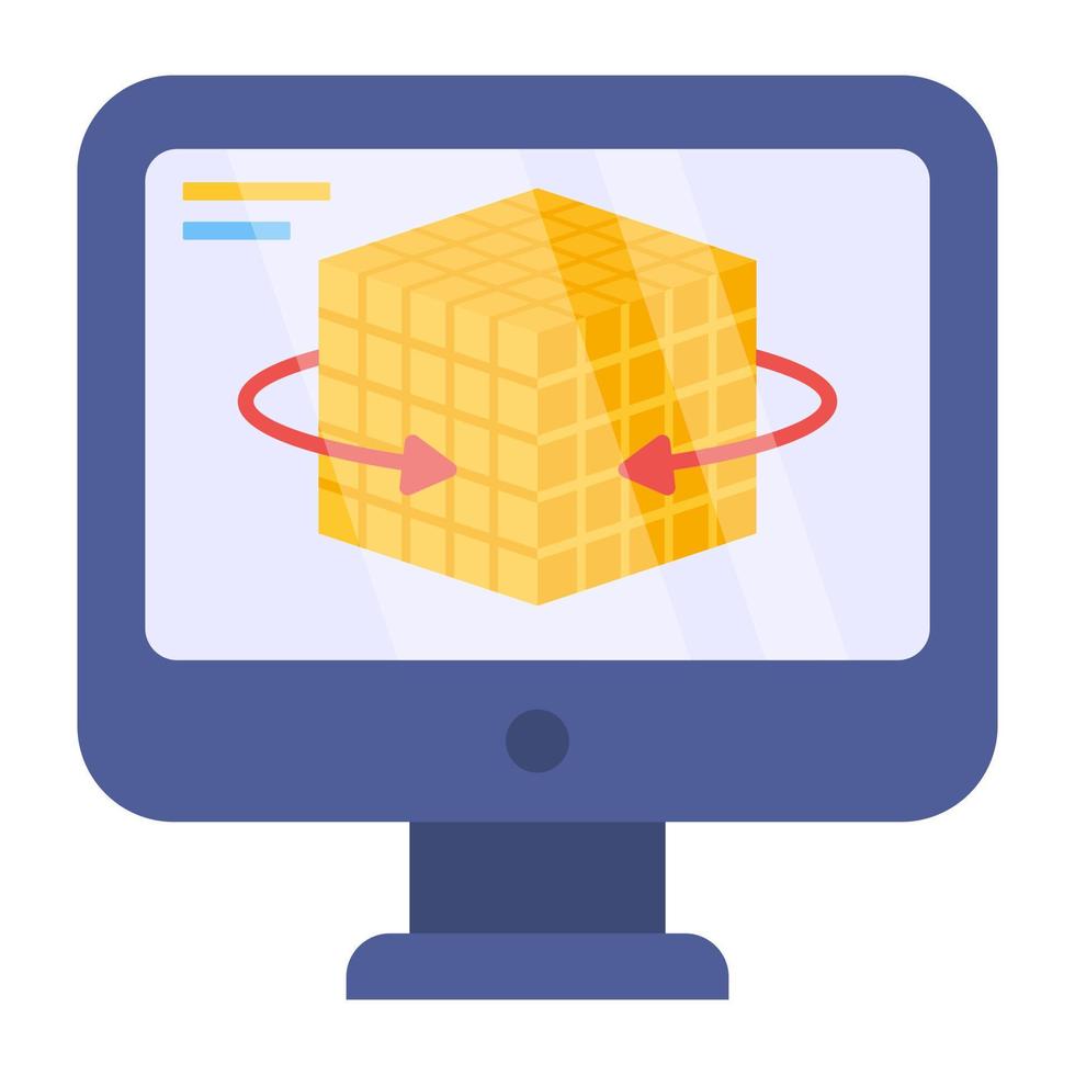 Editable design icon of 3d cad vector