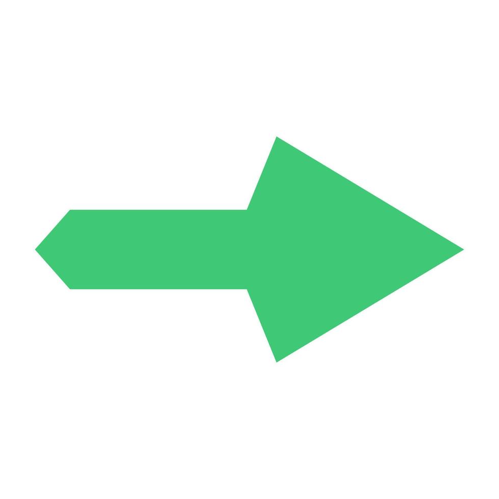 A flat design icon of forward arrow vector