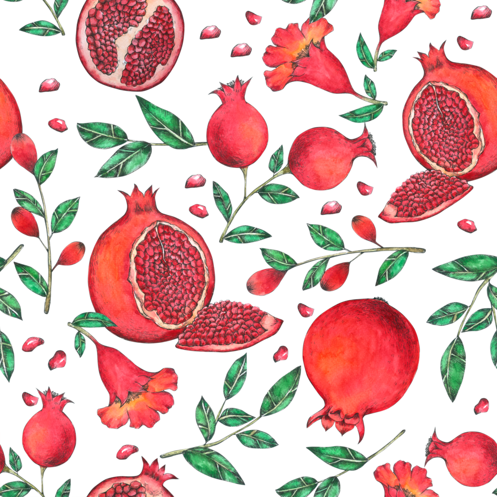 Fruit watercolor seamless pattern png