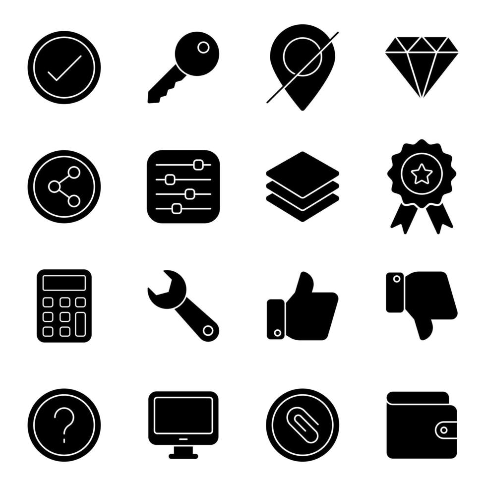 paquete de iconos sólidos ux vector