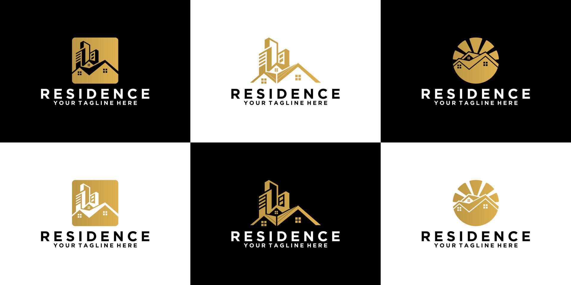logo collection urban residence geometric abstract design vector