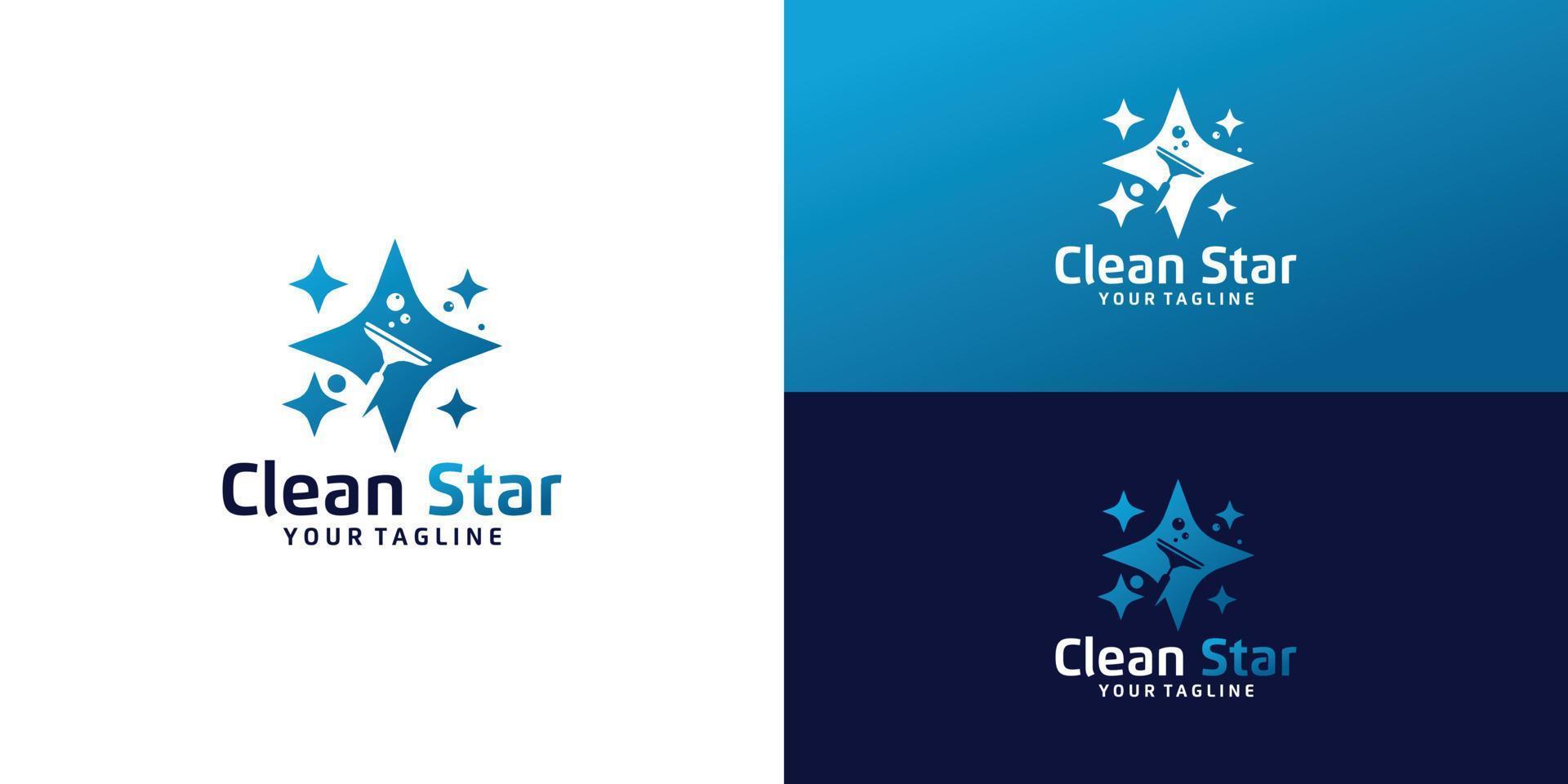 inspiración para el diseño del logotipo de la estrella de la limpieza vector