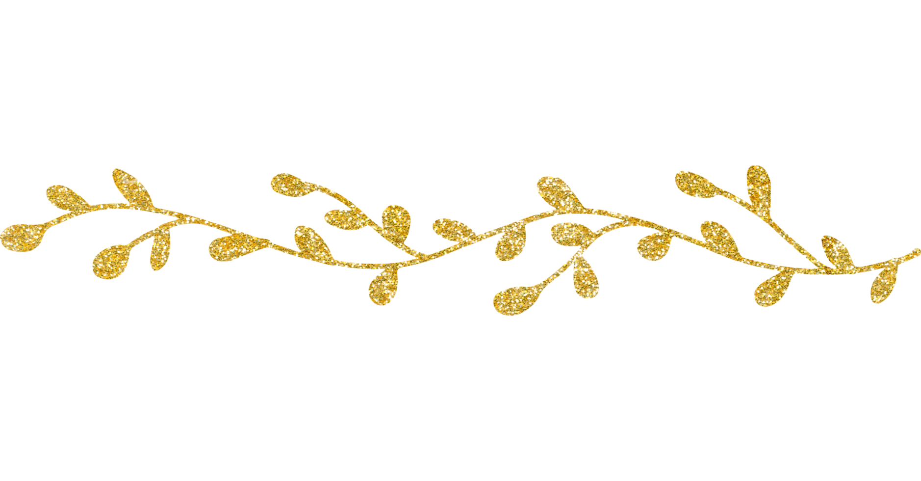 gold gliter flower and leaf png