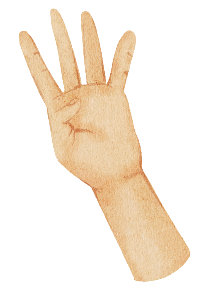 Watercolor hands gesture png