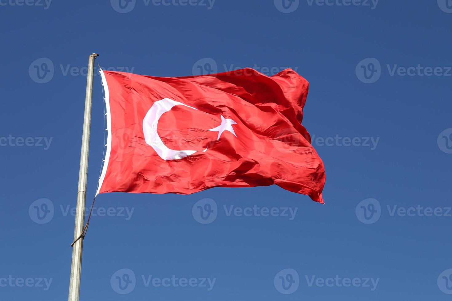 Red and White Turkish Flag photo