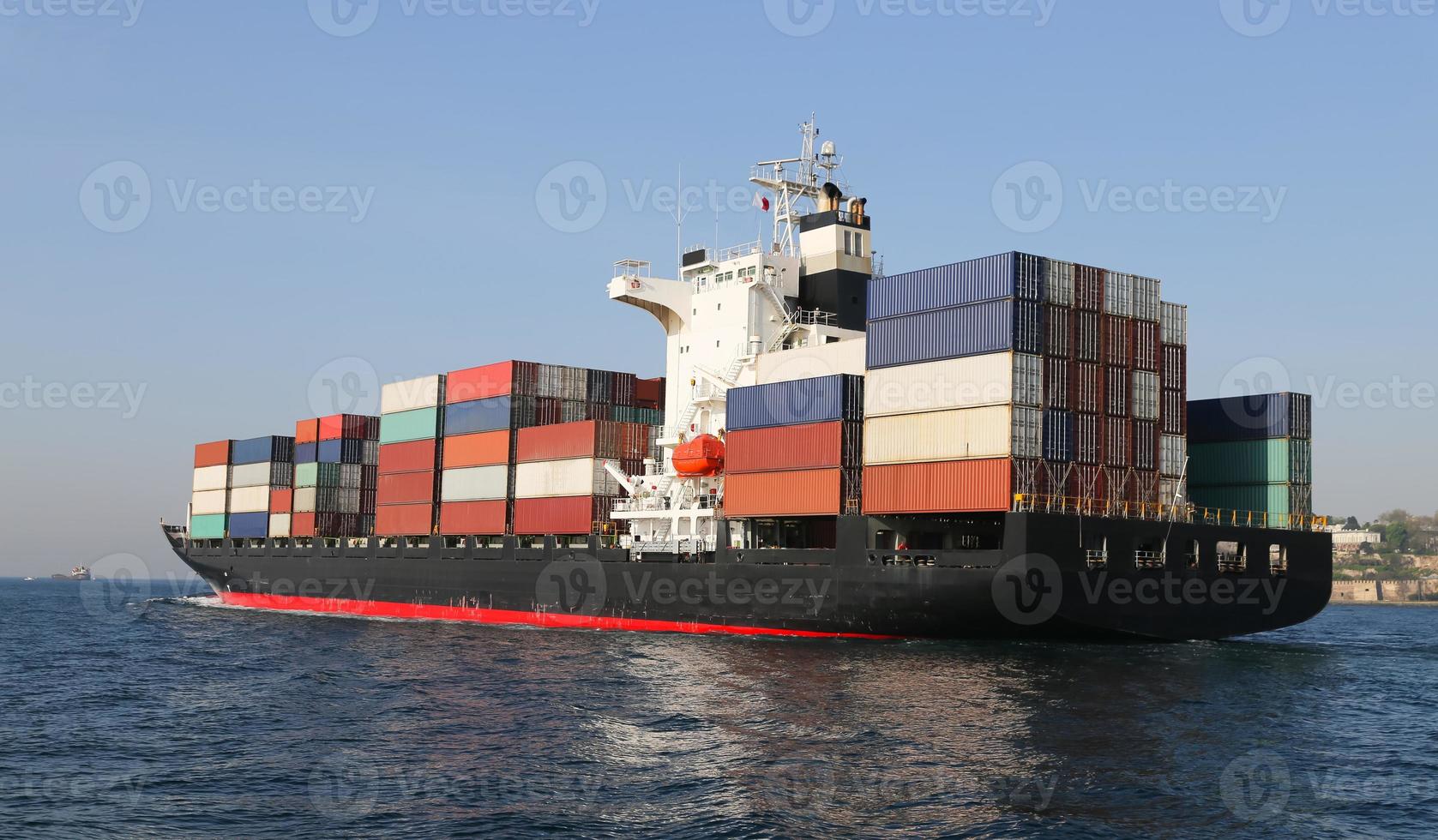 Container ship carrying goods photo