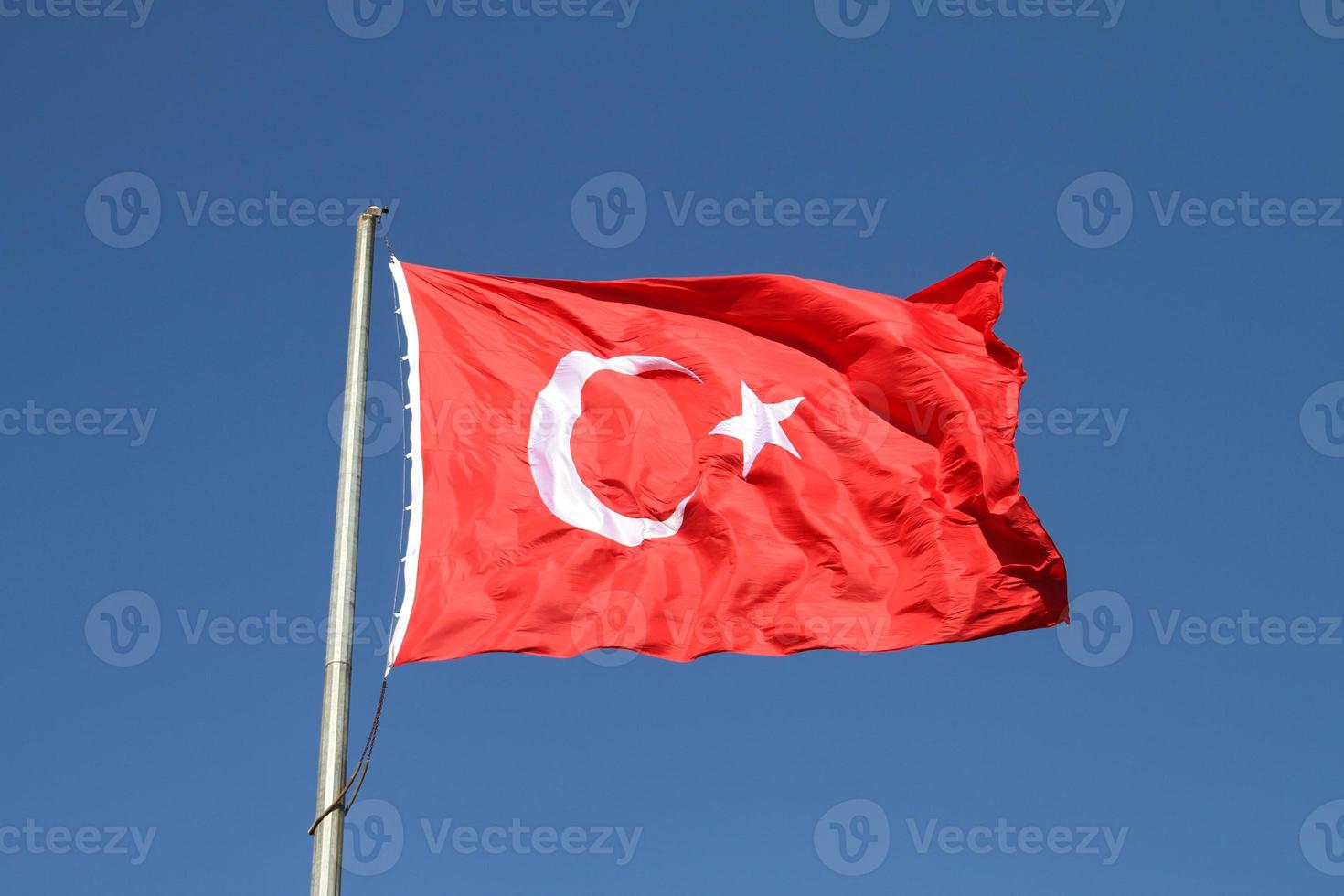 Red and White Turkish Flag photo