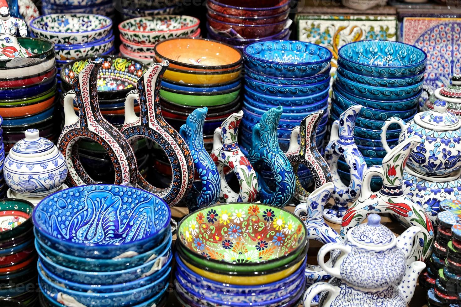 Turkish Ceramics in Grand Bazaar, Istanbul, Turkey photo