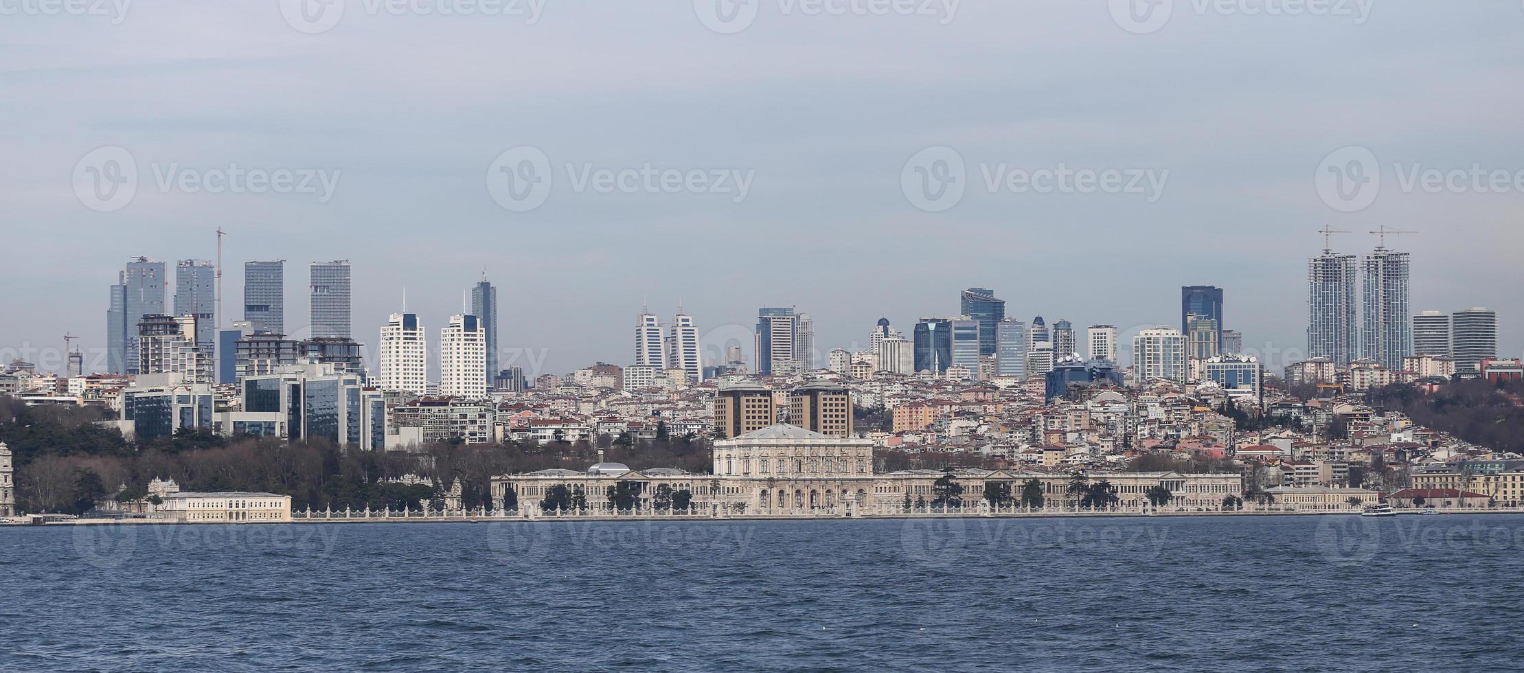 Dolmabahce Palace and Besiktas in Istanbul City photo