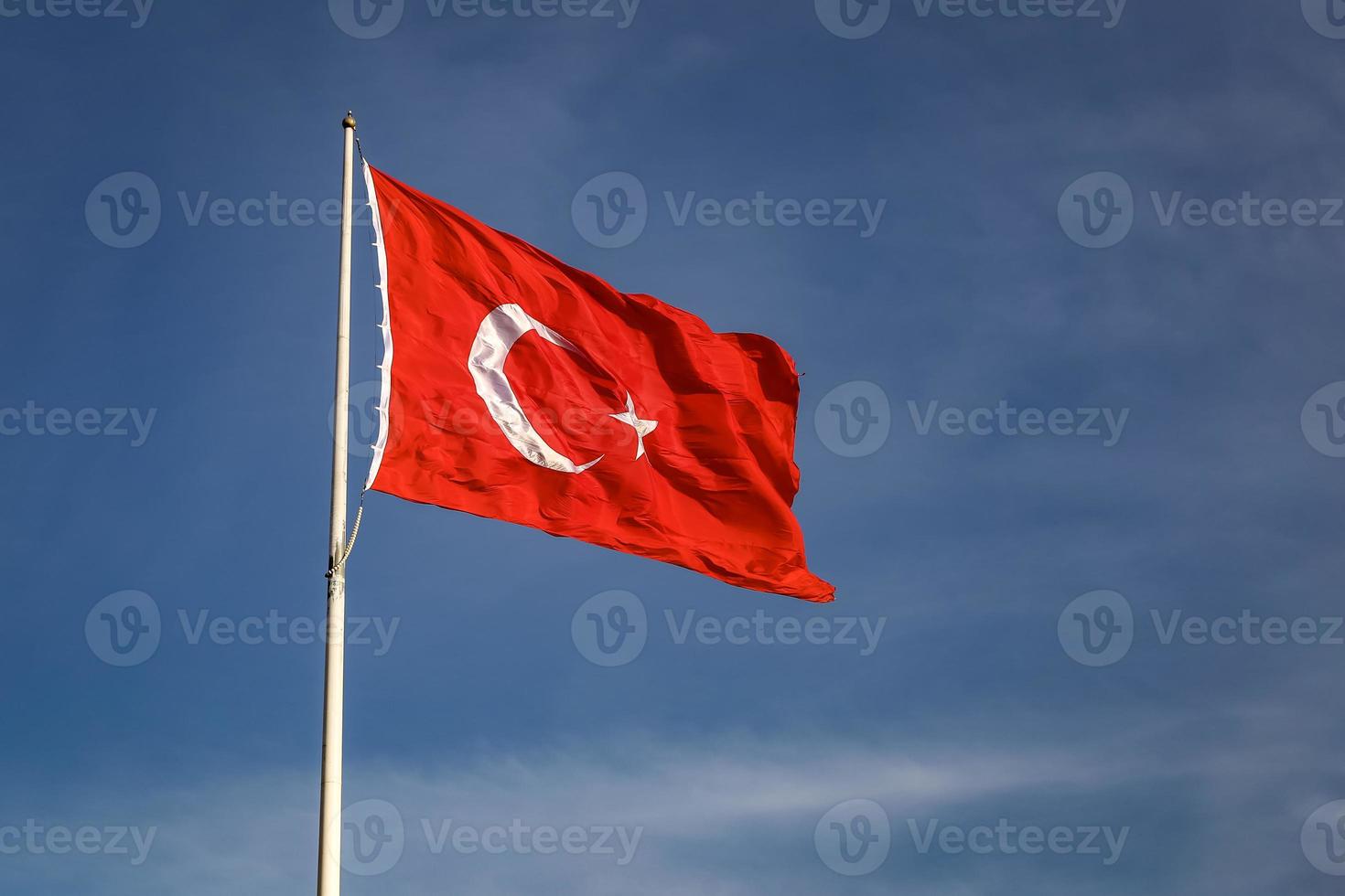 Red and White Turkish Flag photo