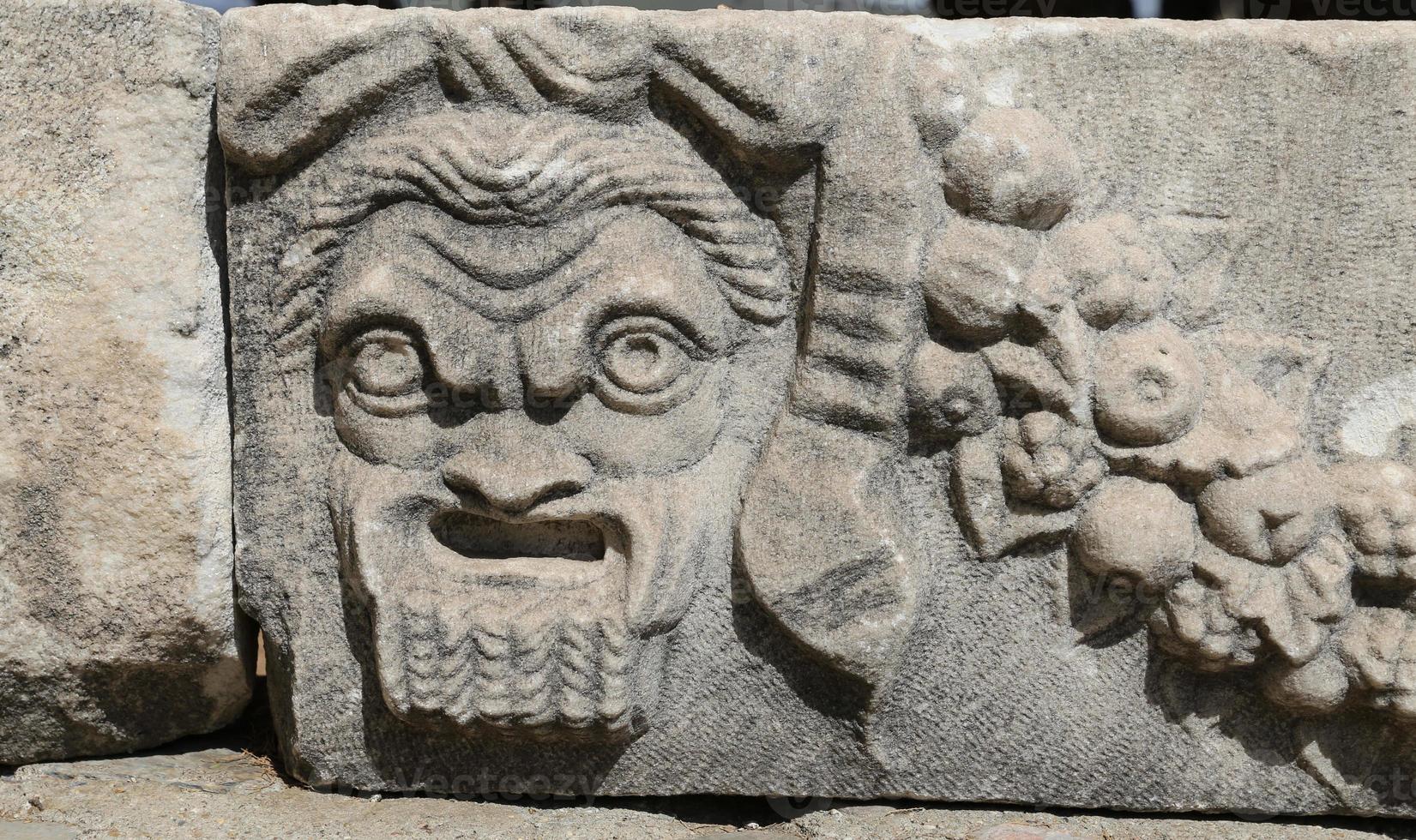 Face Relief in Bodrum Castle, Turkey photo