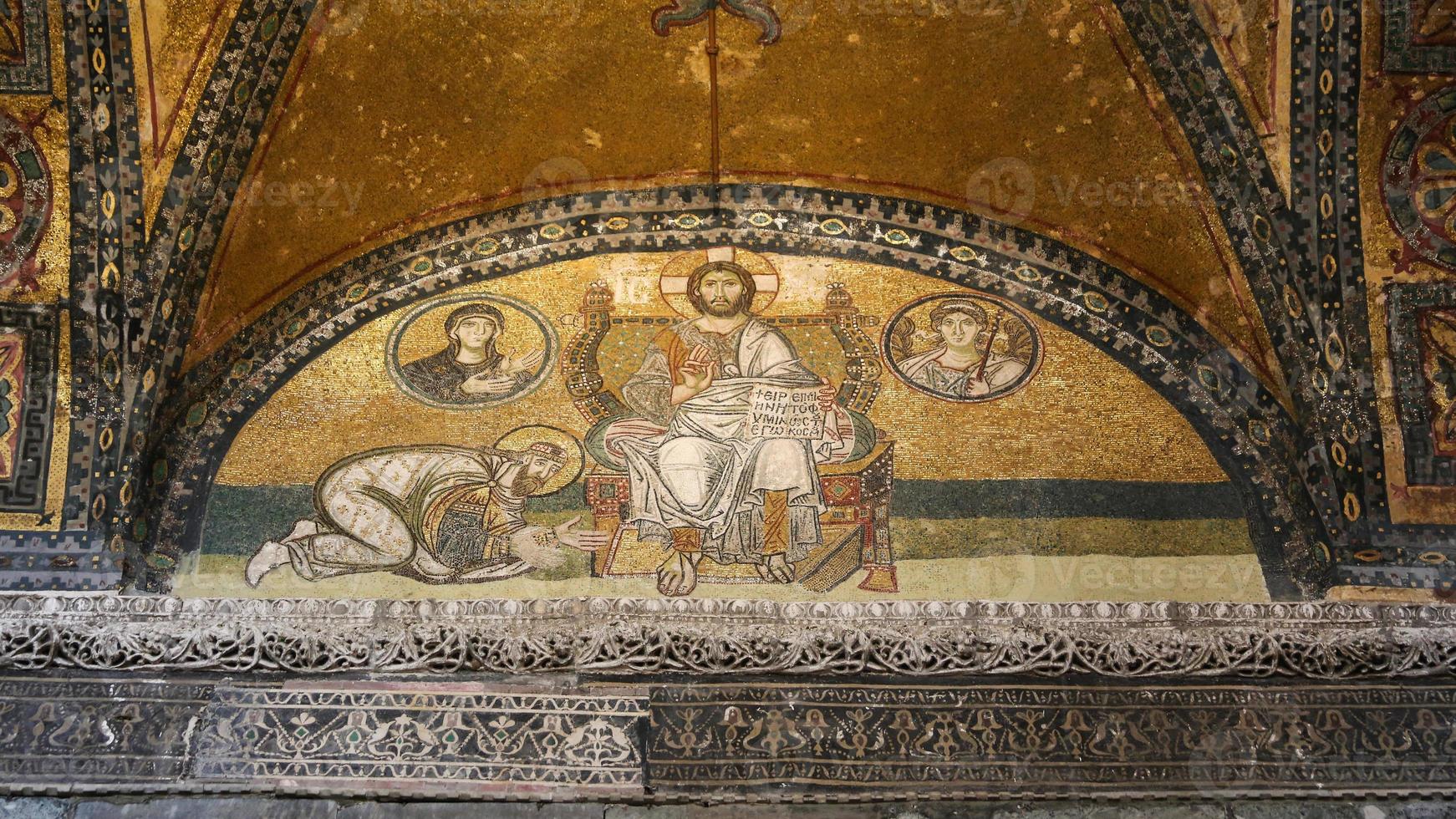 Imperial gate mosaic in Hagia Sophia Museum photo