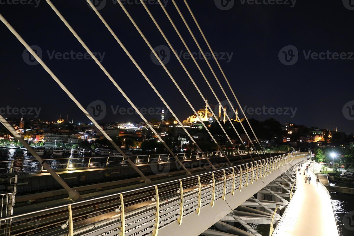 Golden Horn Metro Bridge in Istanbul, Turkey photo