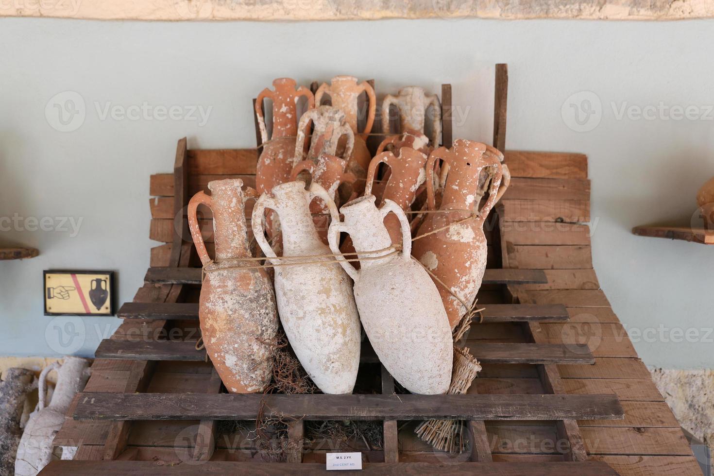 Amphoras in Bodrum Castle, Turkey photo