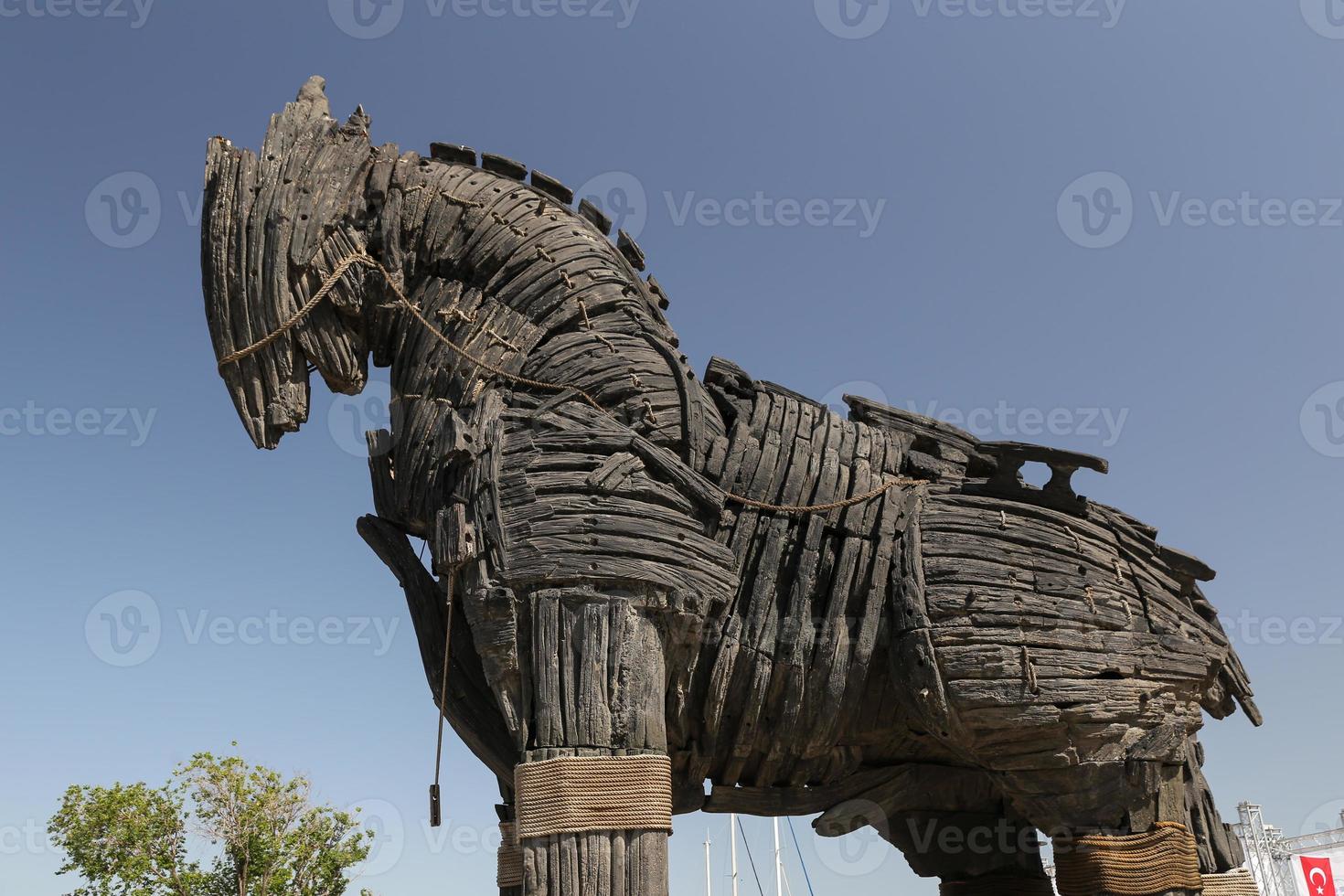 caballo de troya en la ciudad de canakkale foto