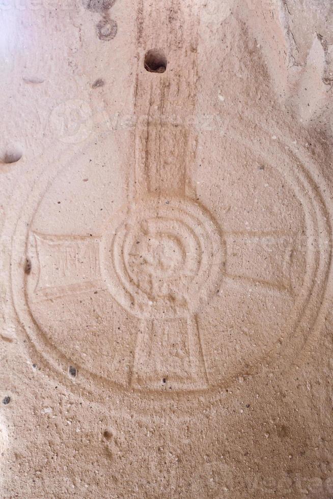 Cross in a Cave Church, Zelve Valley, Cappadocia photo