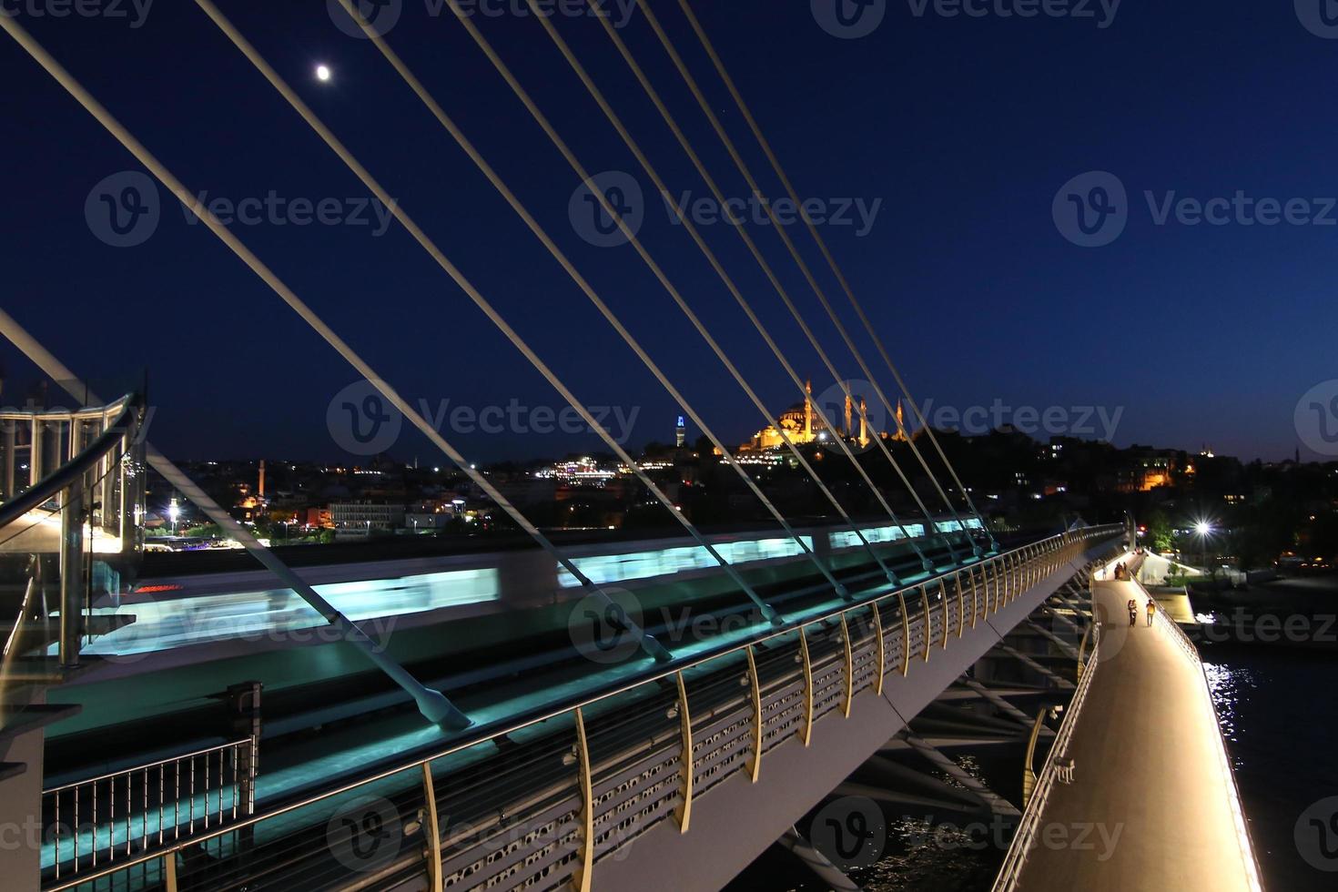 Golden Horn Metro Bridge in Istanbul, Turkey photo