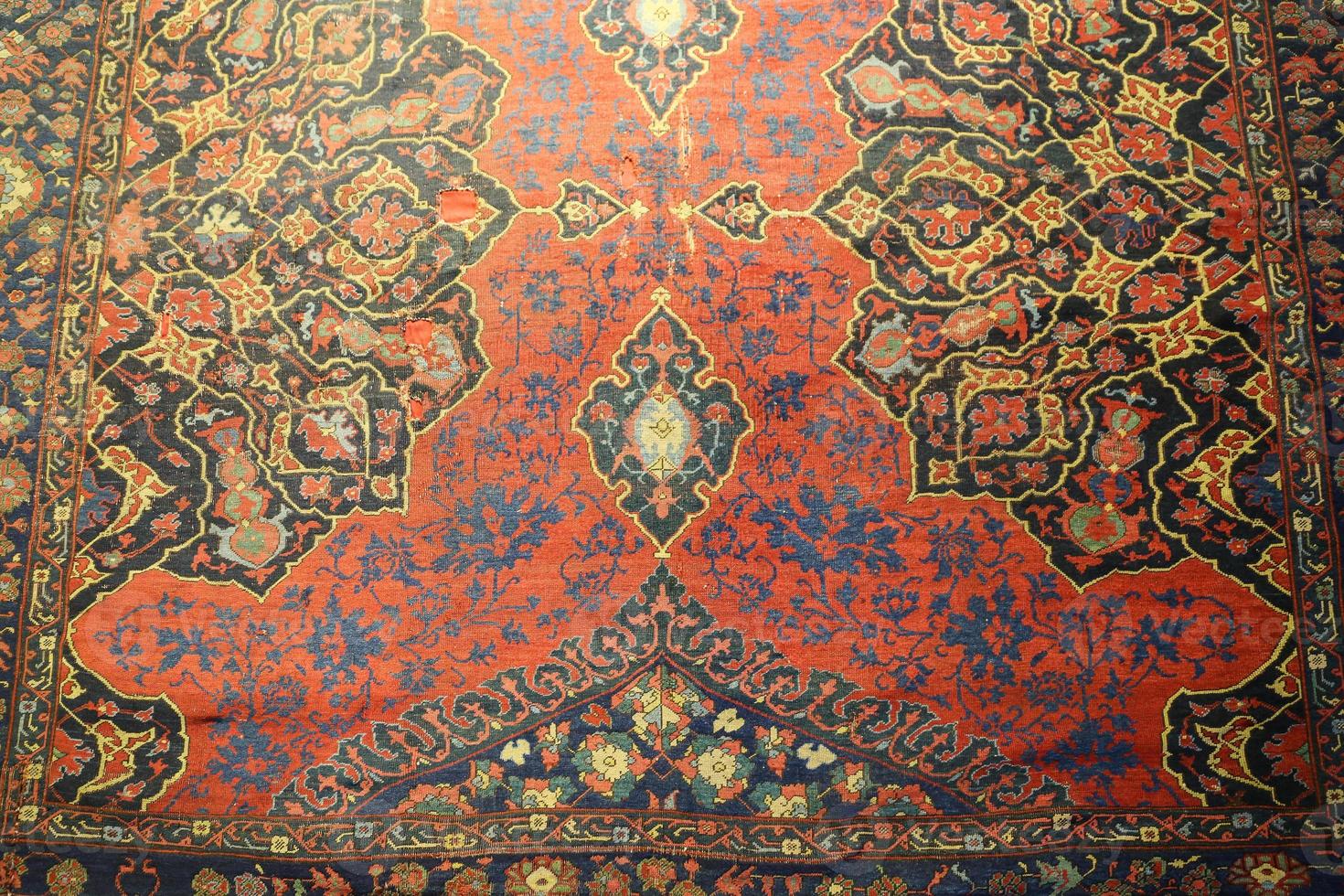 Detail of Turkish Carpet in Istanbul City photo