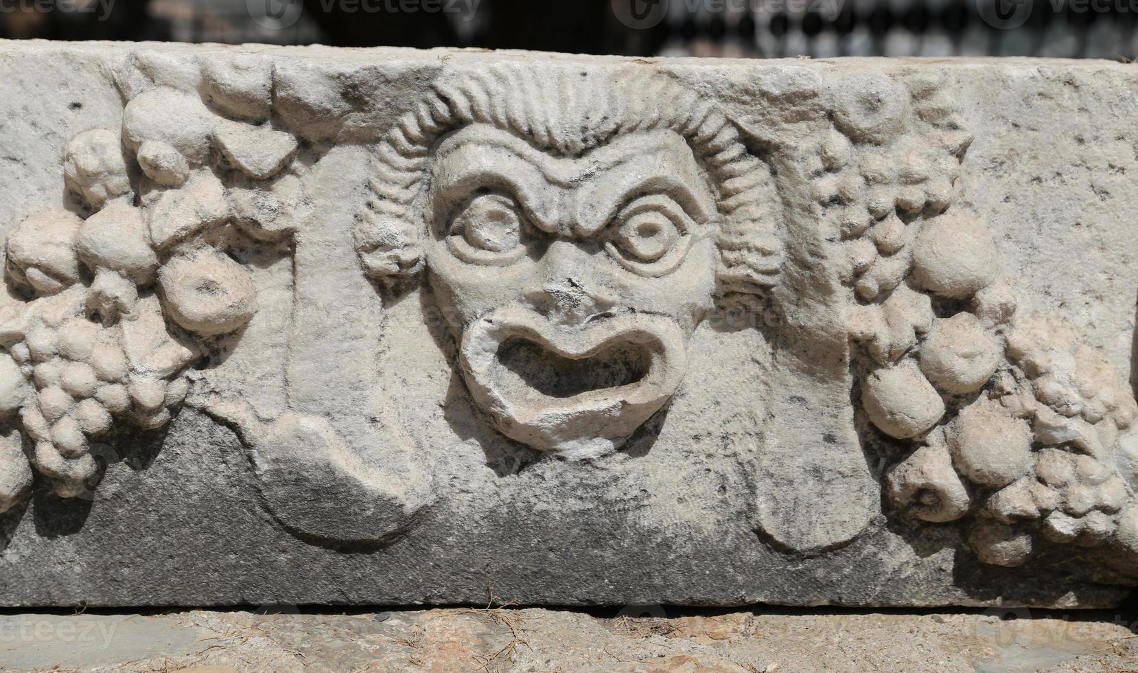 Face Relief in Bodrum Castle, Turkey photo