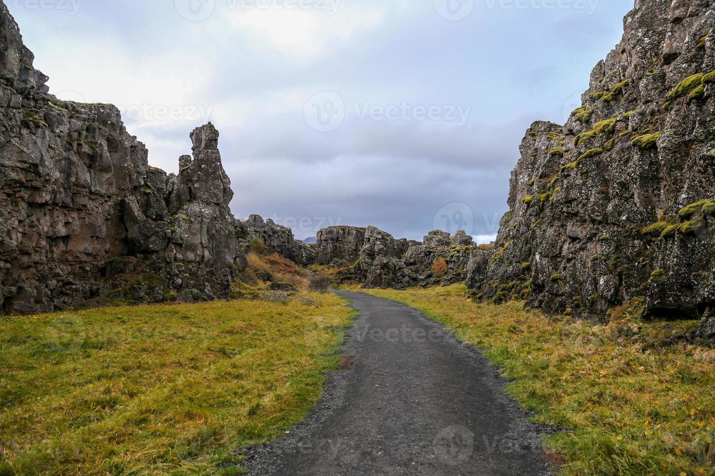 Valley in Thingvellir National Park, Southwestern Iceland photo
