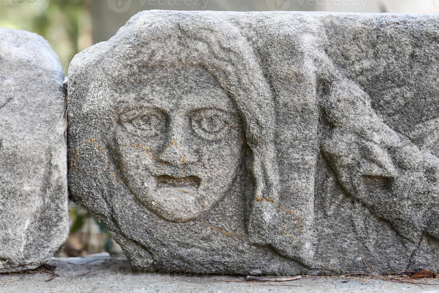 Face Relief in Bodrum Castle, Mugla, Turkey photo