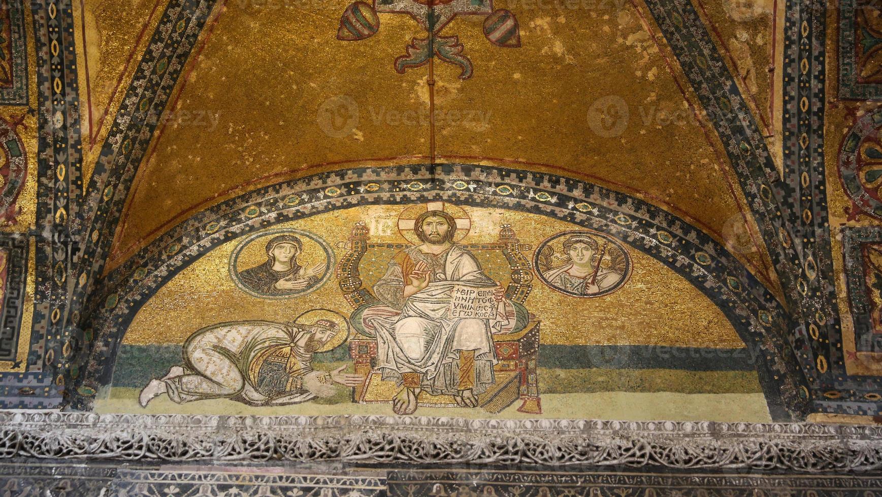 Imperial gate mosaic in Hagia Sophia Museum photo