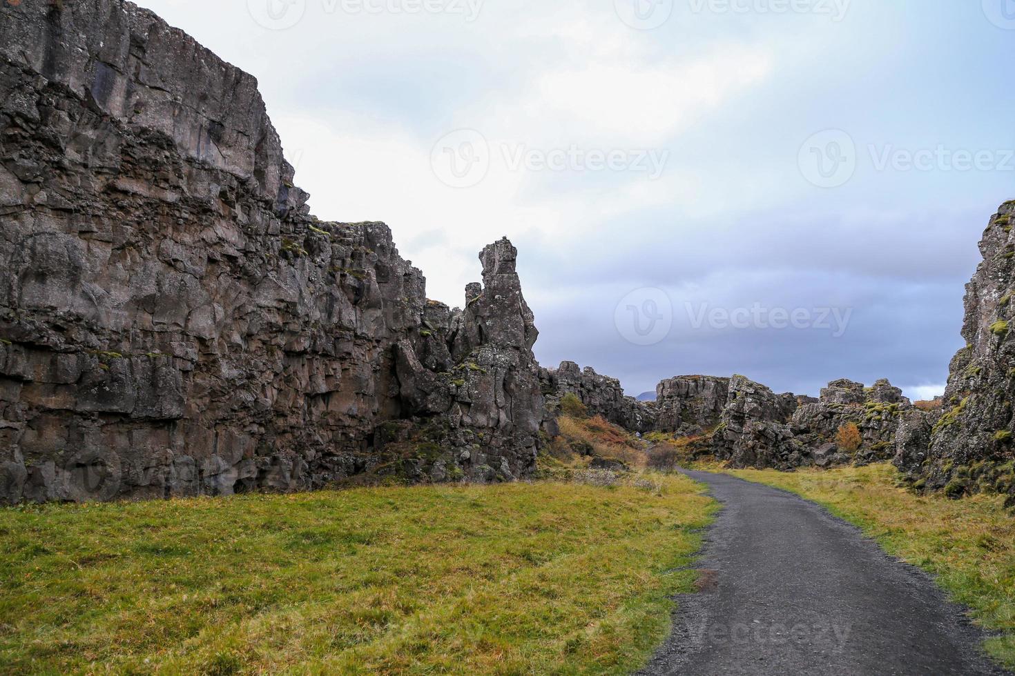 Valley in Thingvellir National Park, Southwestern Iceland photo