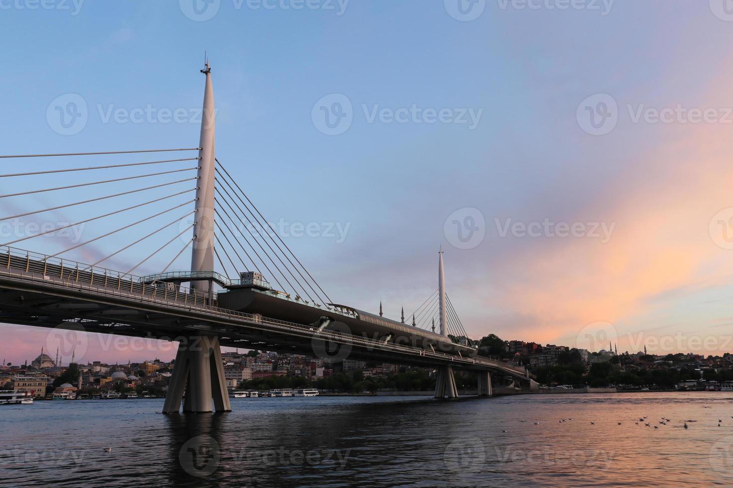 Golden Horn Metro Bridge in Istanbul, Turkey photo