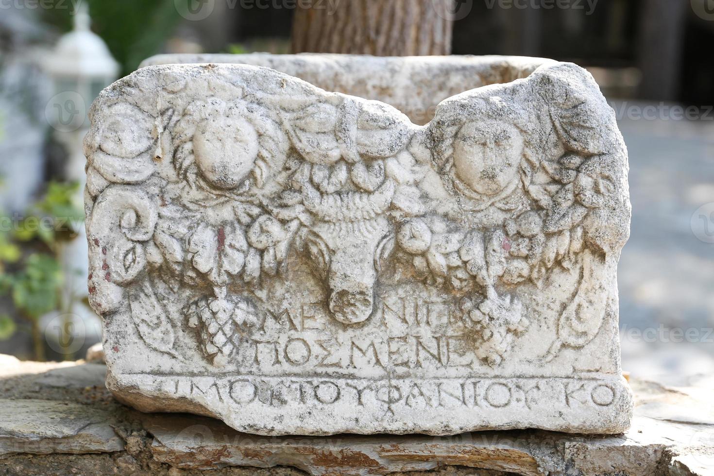 Sarcophagus in Bodrum Castle, Turkey photo