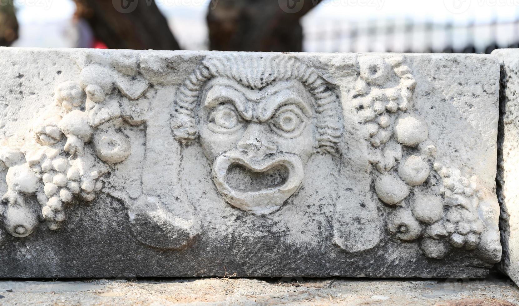 Face Relief in Bodrum Castle, Mugla, Turkey photo