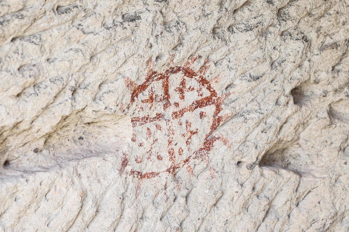 Ancient Paintings in a Cave Church, Cappadocia, Turkey photo