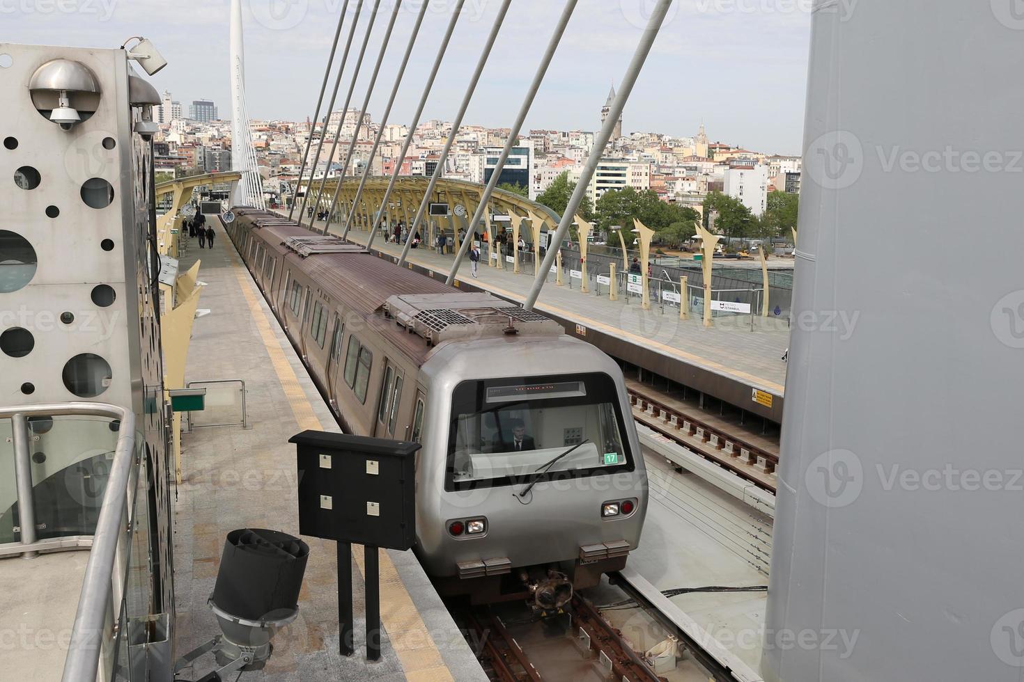 Golden Horn Metro Bridge in Istanbul photo